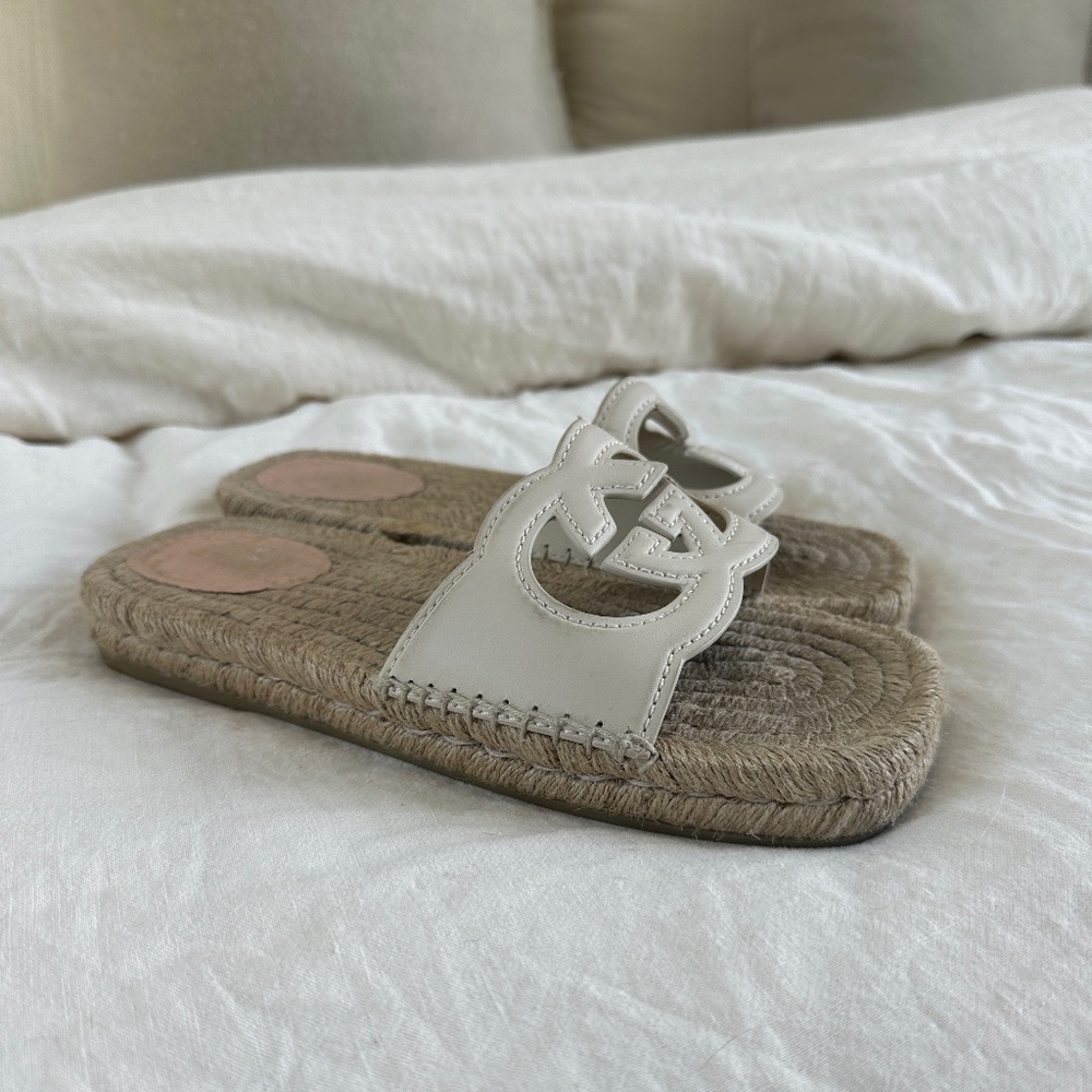 Gucci Cream Leather Interlocking G cut-out espadrilles, Size 37.5 - Picture 7 of 11